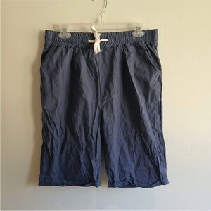 Bermuda Shorts 3XL Blue 100% Cotton Elastic Waist Drawstring Knee Length Casual